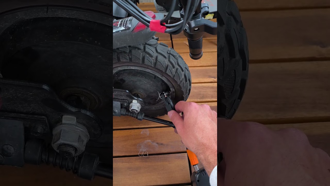 j'ai crevé mon pneu arrière de ma trottinette électrique #iscooter #kukirin #tutorial #escooter