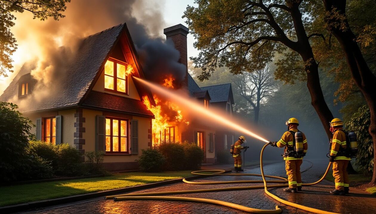 une importante équipe de pompiers mobilisée pour maîtriser un incendie majeur qui détruit une maison à gournay-en-bray, protégeant les habitants et limitant les dégâts.