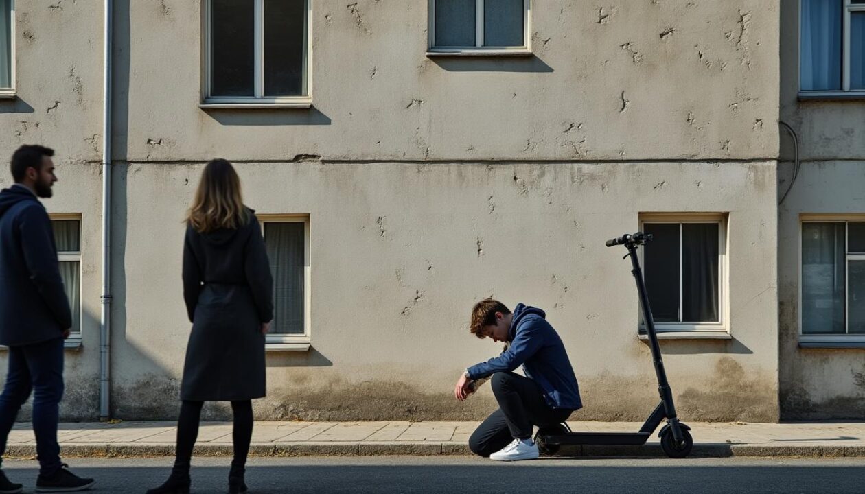 à villeurbanne, une maison a été criblée d'une trentaine d'impacts suite à une attaque violente impliquant deux individus à trottinette, faisant un blessé.